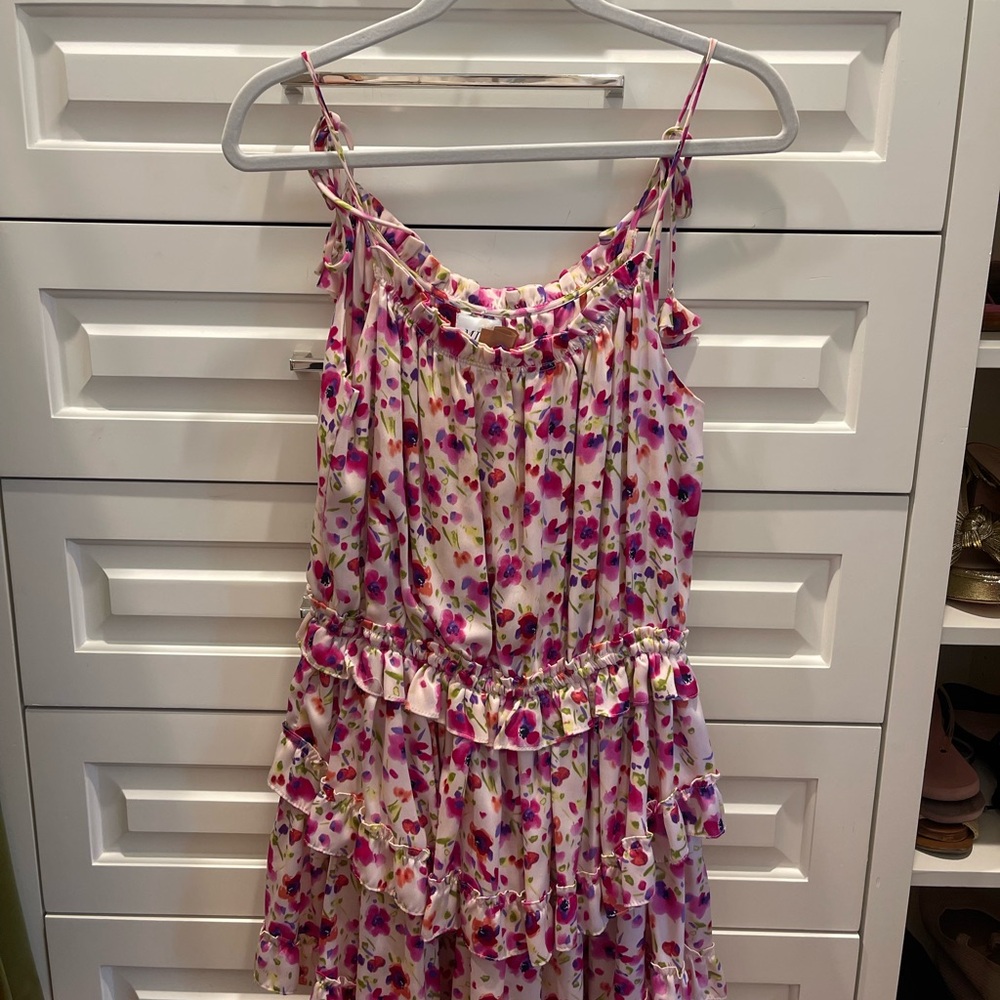 MISA Los Angeles Floral Ruffle Dress